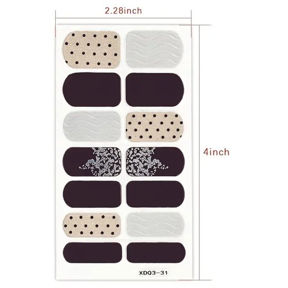 NWT 20 Colors High Quality Nail Wraps Full Cover Nail Stickers Colorful Decals - Picture 2 of 2